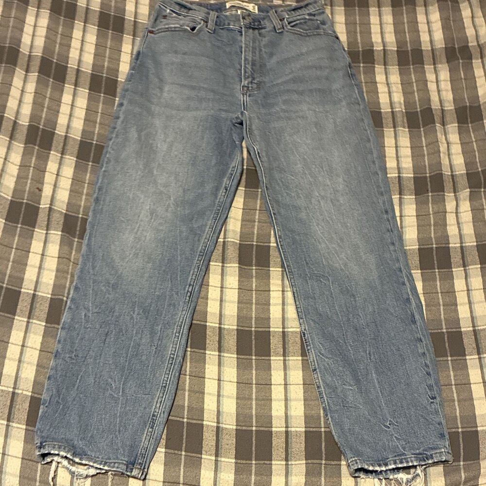 Abercrombie & Fitch Women's Jeans Blue, High Rise, Curve Love, Straight Leg